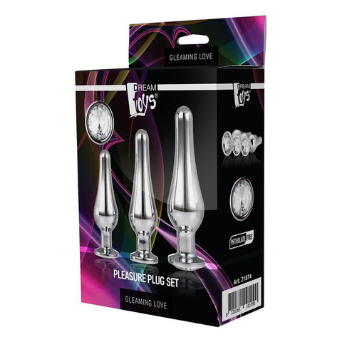 Gleaming Butt Plug Set Silver > Anal Range > Jewel Butt Plugs