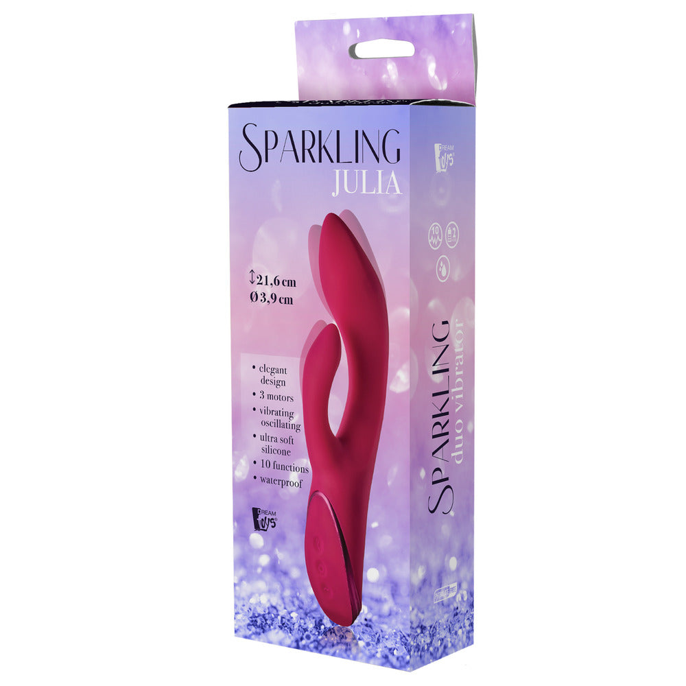 Sparkling Julia Duo Vibrator Rechargeable Silicone Luxury VIBRATORS-RABBIT
