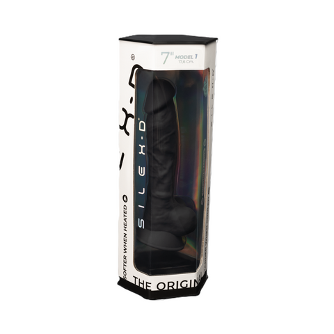 Silexd 7 Inch Model 1 Black - Dildo with Balls Dongs Realistic