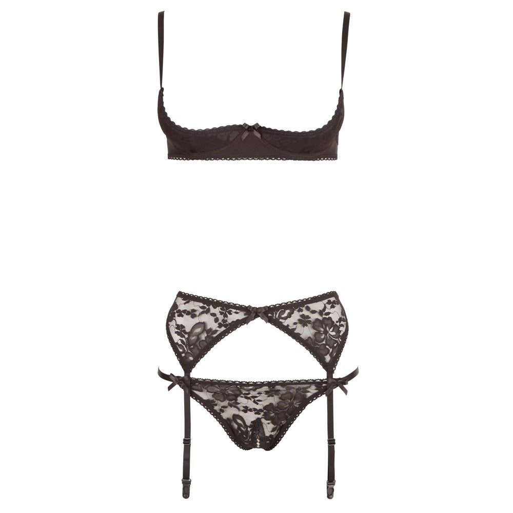 Cottelli Collection Black Half Bra Set > Clothes > Bra Sets