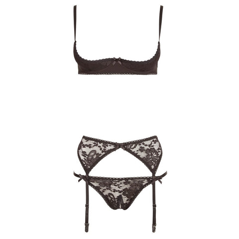 Cottelli Collection Black Half Bra Set > Clothes > Bra Sets