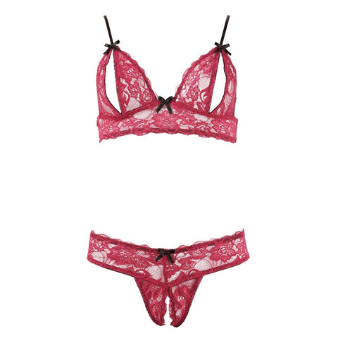 Cottelli Bra Set Open Cup and Crotchless Set > Clothes > Bra Sets
