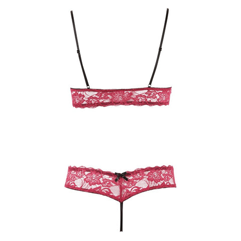 Cottelli Bra Set Open Cup and Crotchless Set > Clothes > Bra Sets