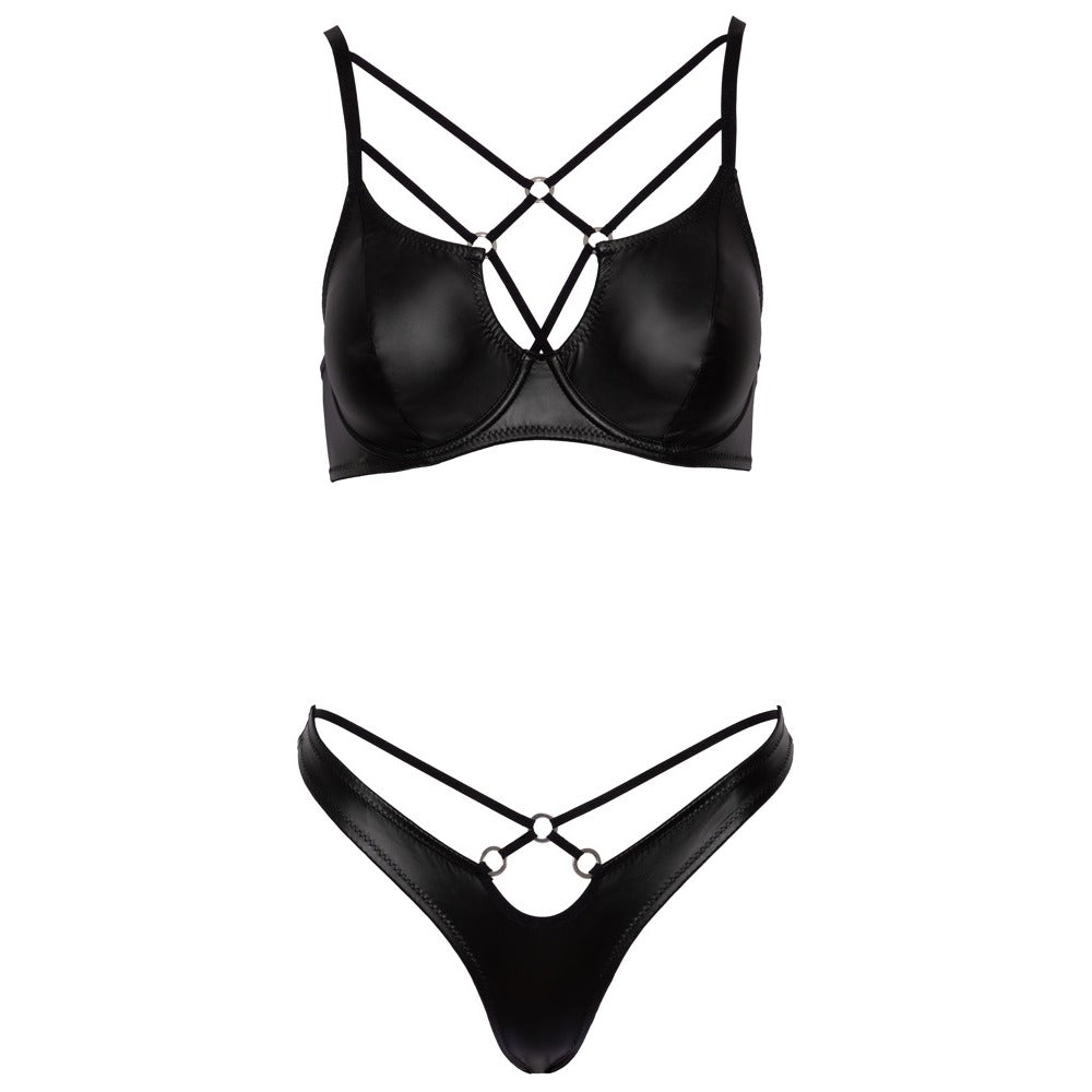 Cottelli Matte Black Bra Set > Clothes > Bra Sets
