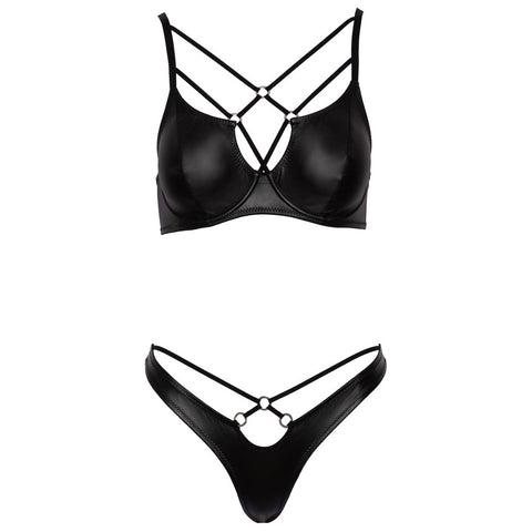 Cottelli Matte Black Bra Set > Clothes > Bra Sets