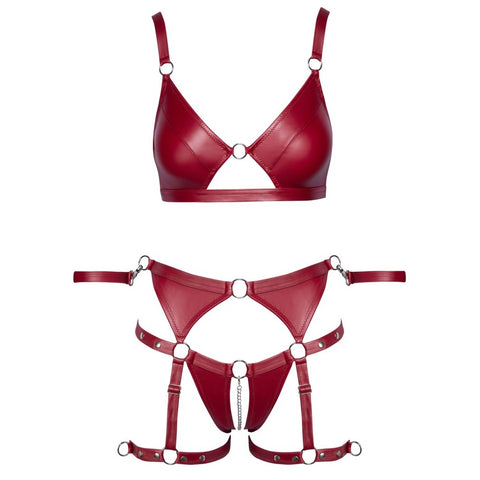 Cottelli Red Crotchless Bondage Set > Clothes > Bra Sets
