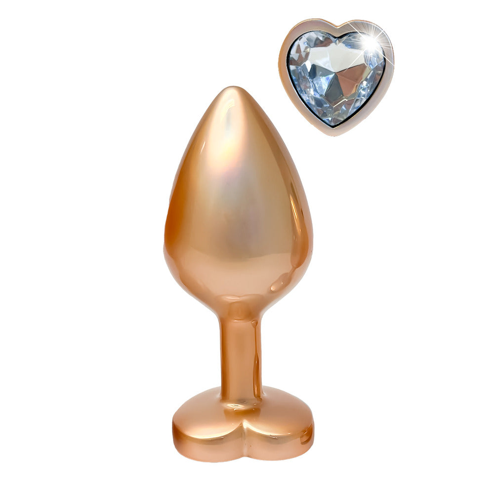 Gleaming Love Pearl Gold Butt Plug Medium > Anal Range > Jewel Butt Plugs