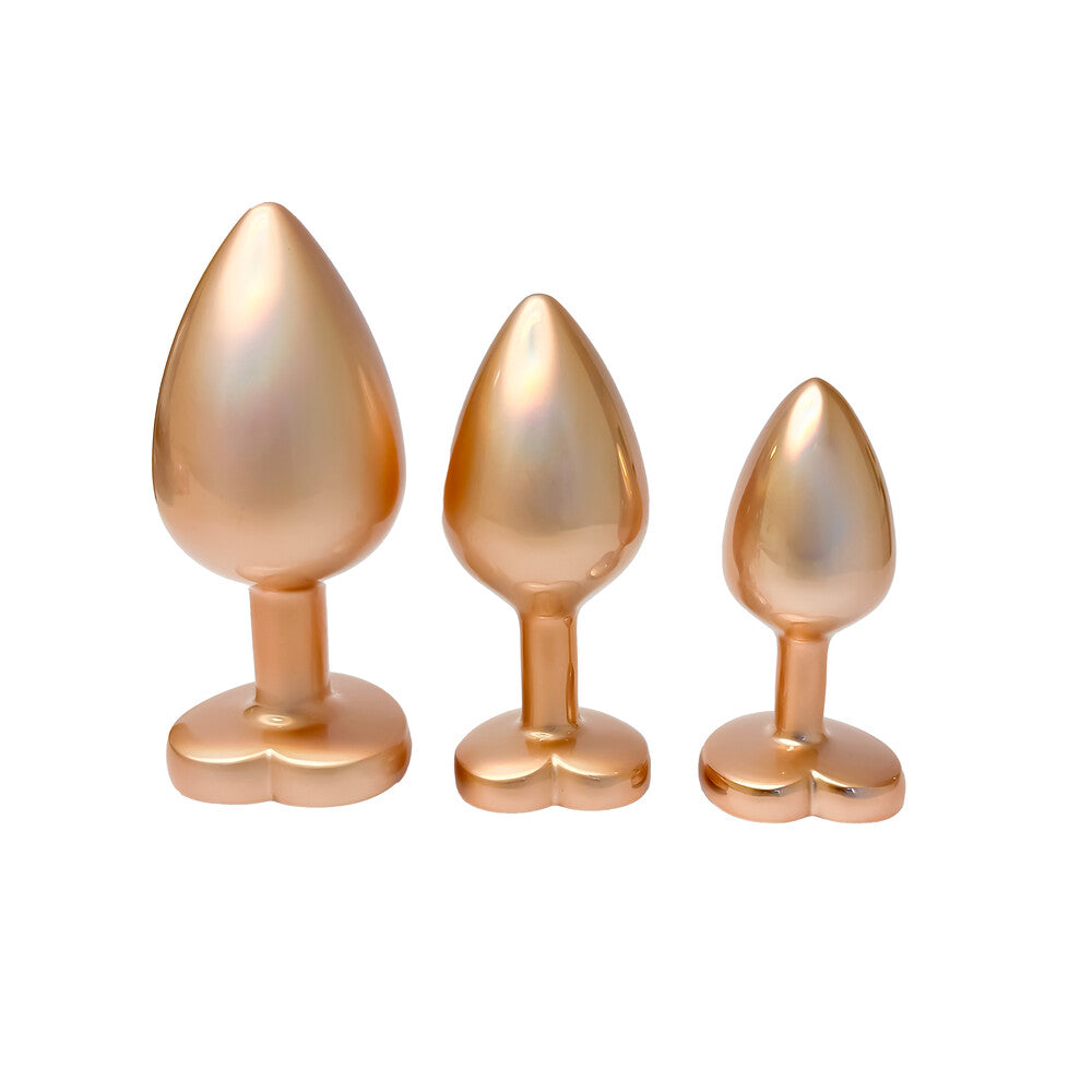 Gleaming Love Pearl Gold Butt Plug Set Default Title > Anal Range > Jewel Butt Plugs