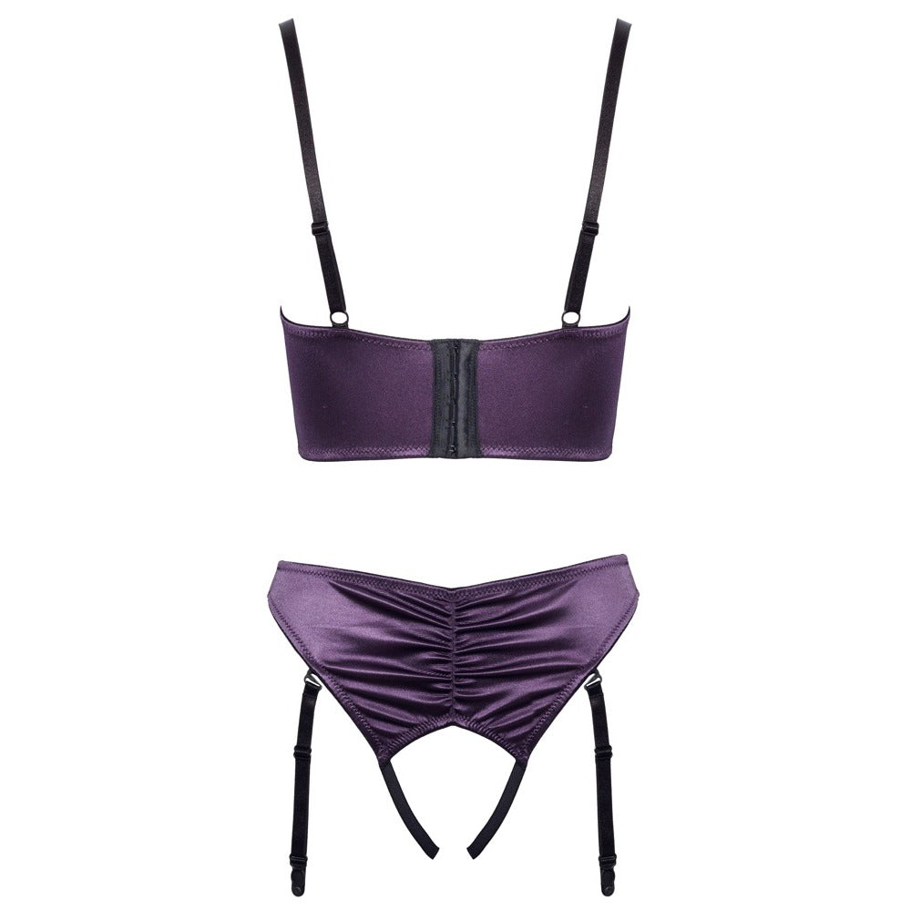 Cottelli Satin Quarter Cup Bra Set > Clothes > Bra Sets
