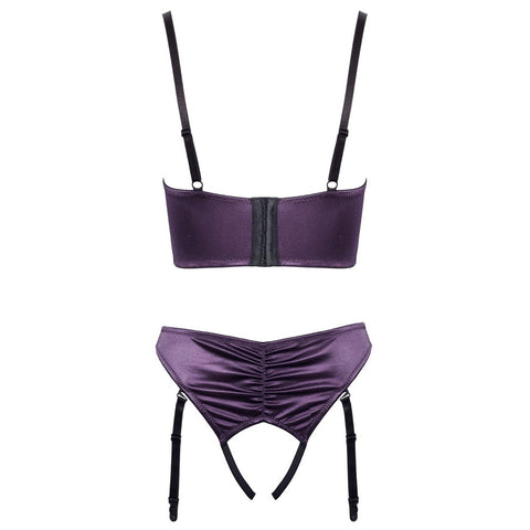 Cottelli Satin Quarter Cup Bra Set > Clothes > Bra Sets