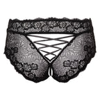 Cottelli Curves (Black) – Lace Crotchless Panties With Pearl Chain > Clothes > Panties