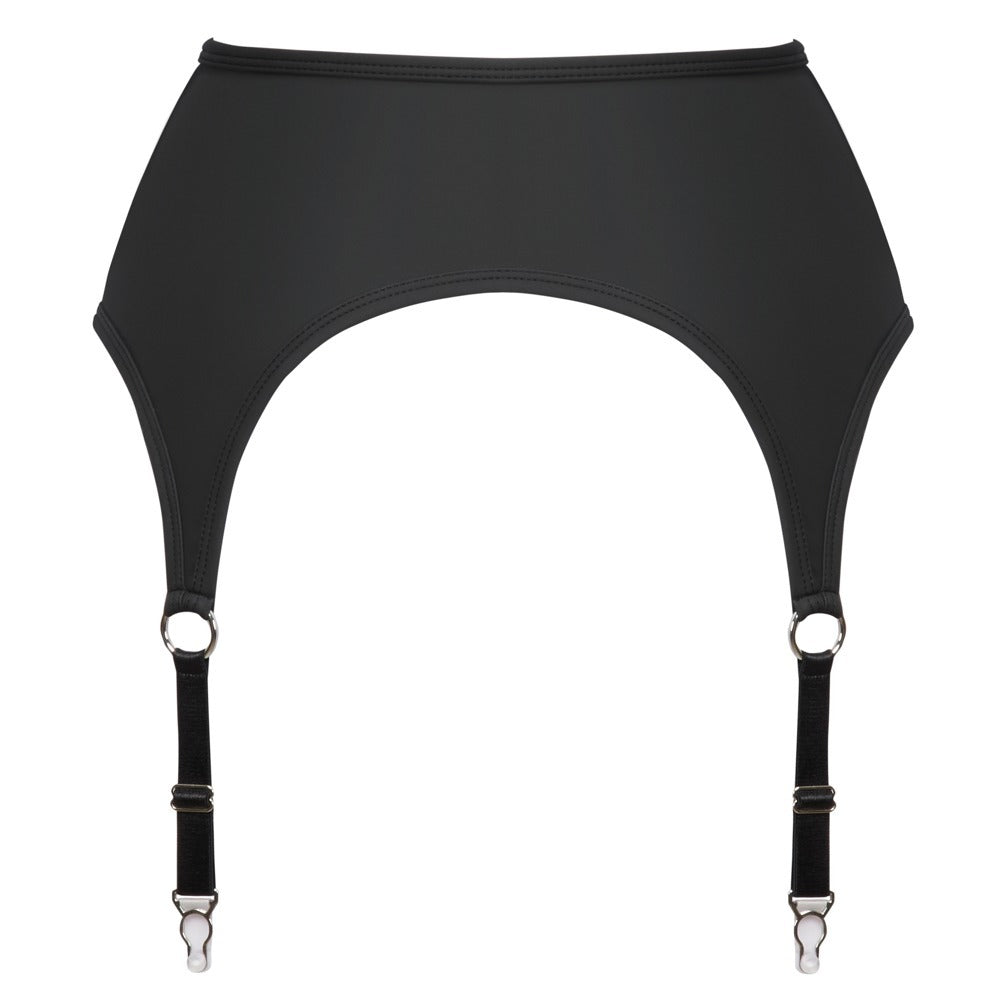 Cottelli Zip Suspender Belt (Matte Black with Silver Details) – Stylish Lingerie Accessory > Clothes > Stockings