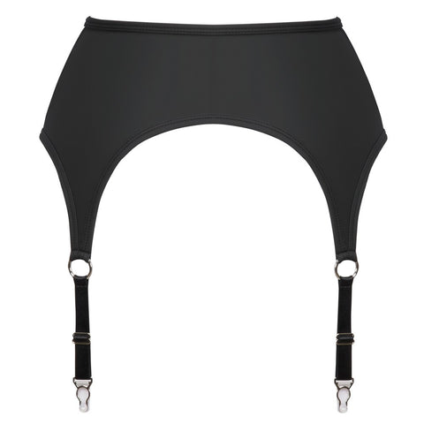 Cottelli Zip Suspender Belt (Matte Black with Silver Details) – Stylish Lingerie Accessory > Clothes > Stockings