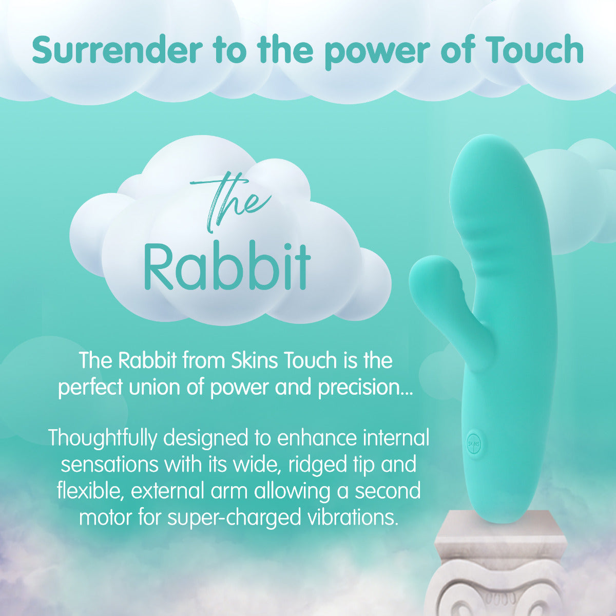 Skins Touch The Rabbit 155mm Silicone Vibrator | Dual Stimulation > Vibrators > Ladies > Rabbit
