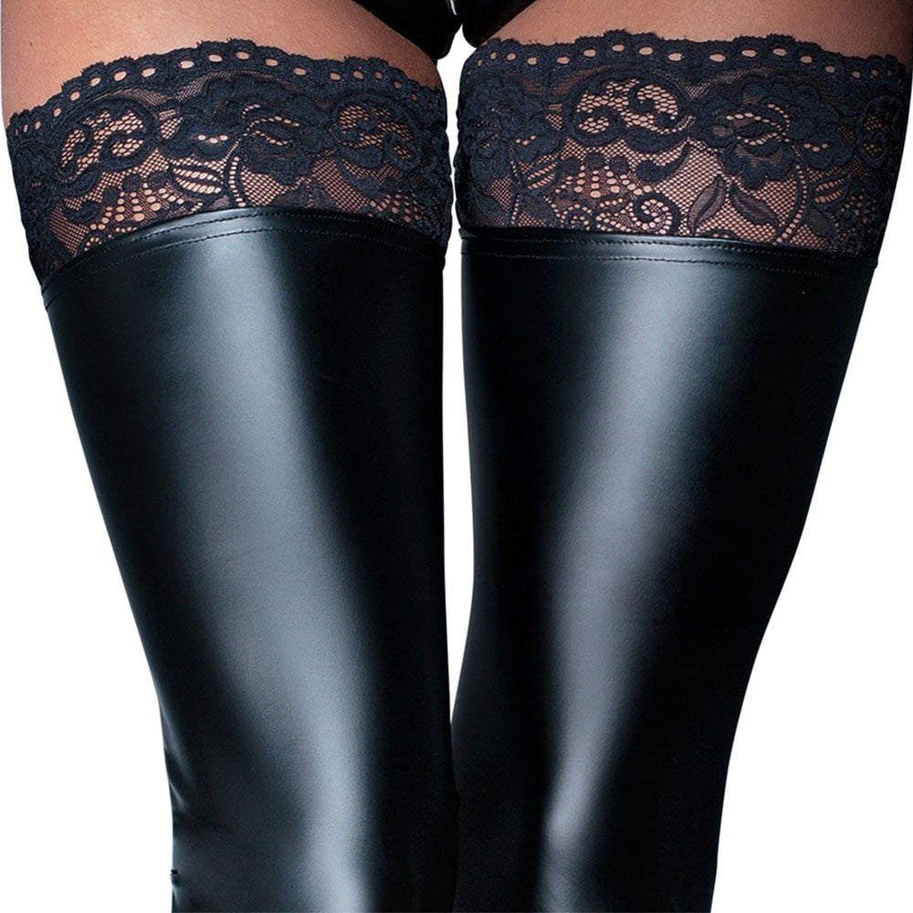 Noir Handmade Black Footless Lace Top Stockings – Elegant Hosiery > Clothes > Stockings