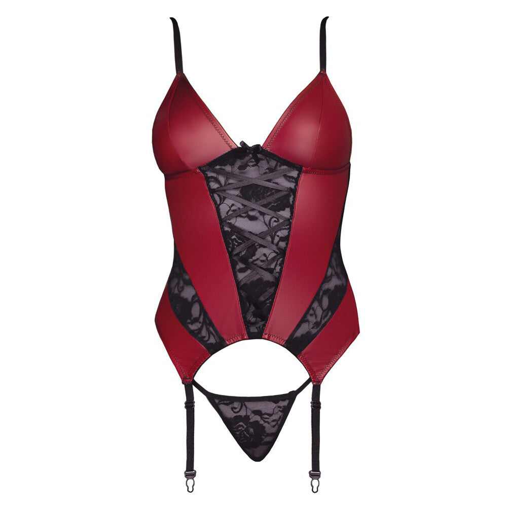 Cottelli Basque and Thong With Lace – Elegant Lingerie Set > Clothes > Basques and Corsets
