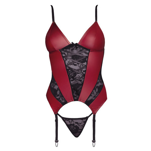 Cottelli Basque and Thong With Lace – Elegant Lingerie Set > Clothes > Basques and Corsets