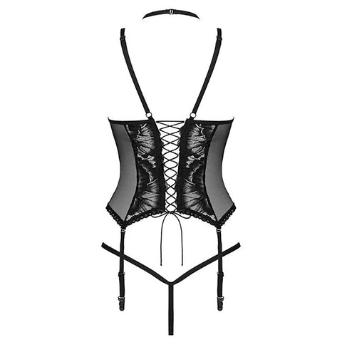 Obsessive Alessya Corset – Elegant Lace Basque and String Lingerie Set > Clothes > Basques and Corsets