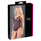 Cottelli Peek a Boo Body (Black) – Semi-Transparent Crotchless Lingerie > Clothes > Bodies and Playsuits