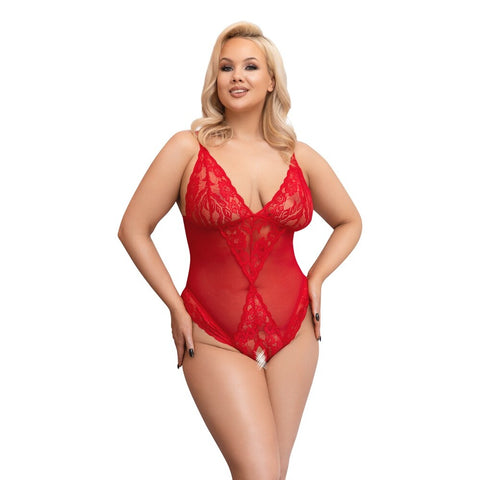 Cottelli Curves Crotchless Body (Red) – Lingerie > Clothes > Plus Size Lingerie