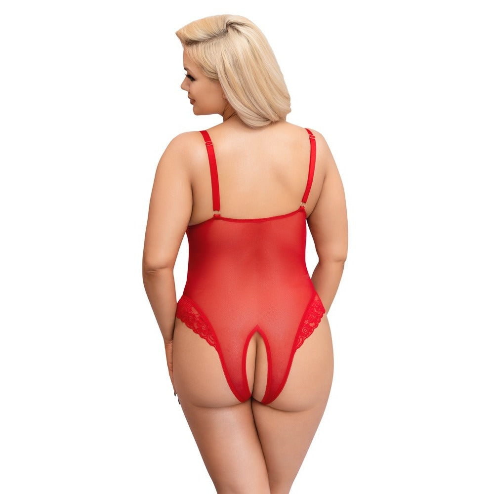 Cottelli Curves Crotchless Body (Red) – Lingerie > Clothes > Plus Size Lingerie