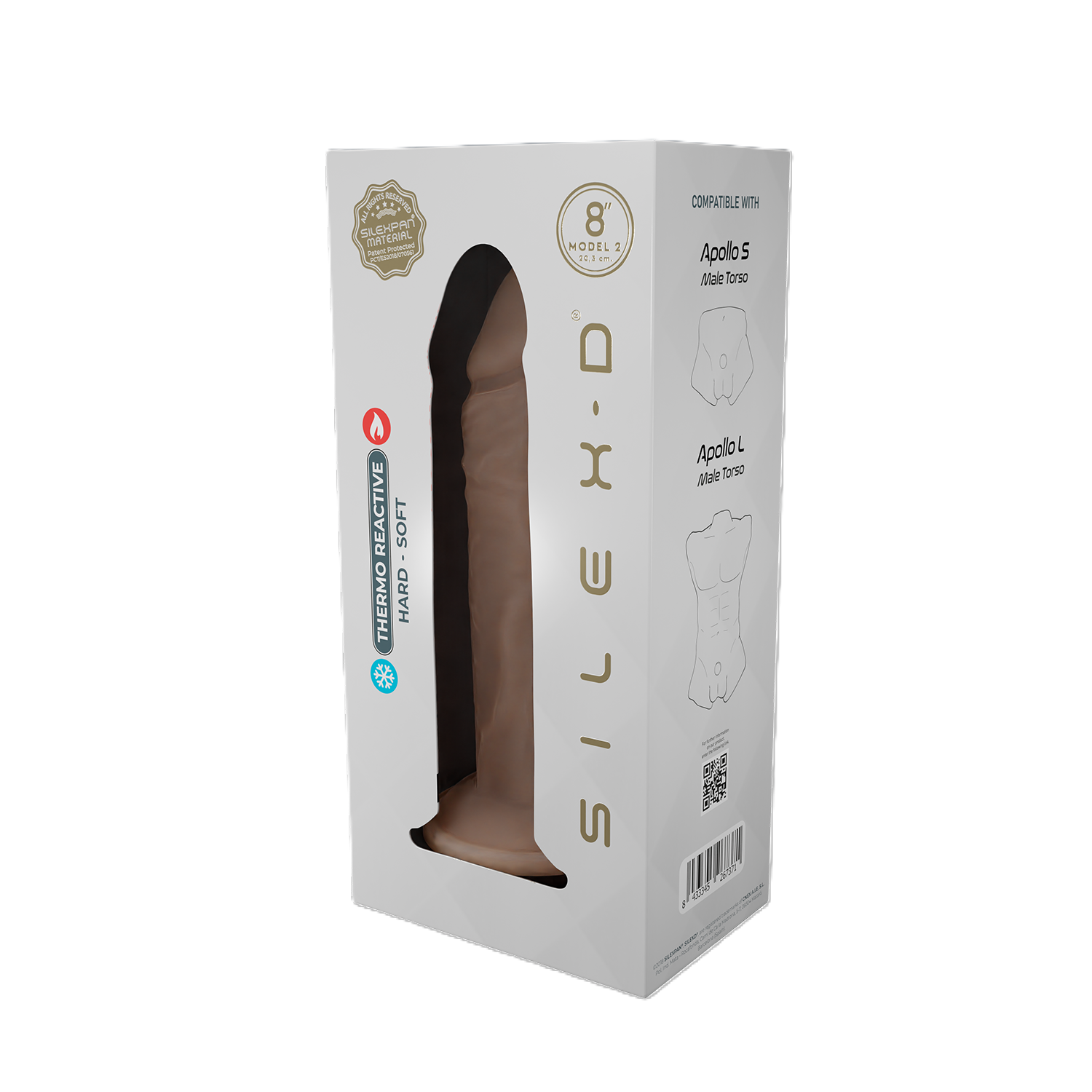 Silexd 8 Inch Model 2 Liquid Silicone Dildo in Flesh for Adult Pleasure Dongs Realistic