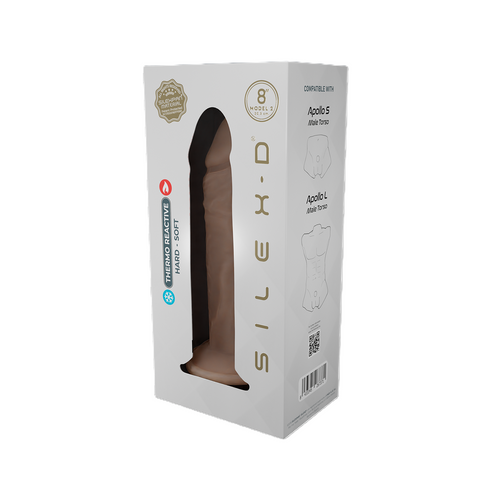 Silexd 8 Inch Model 2 Liquid Silicone Dildo in Flesh for Adult Pleasure Dongs Realistic