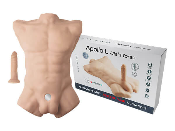 Silexd Liquid Silicone Flesh Male Torso with 7" Interchangeable Dildo Secondary image