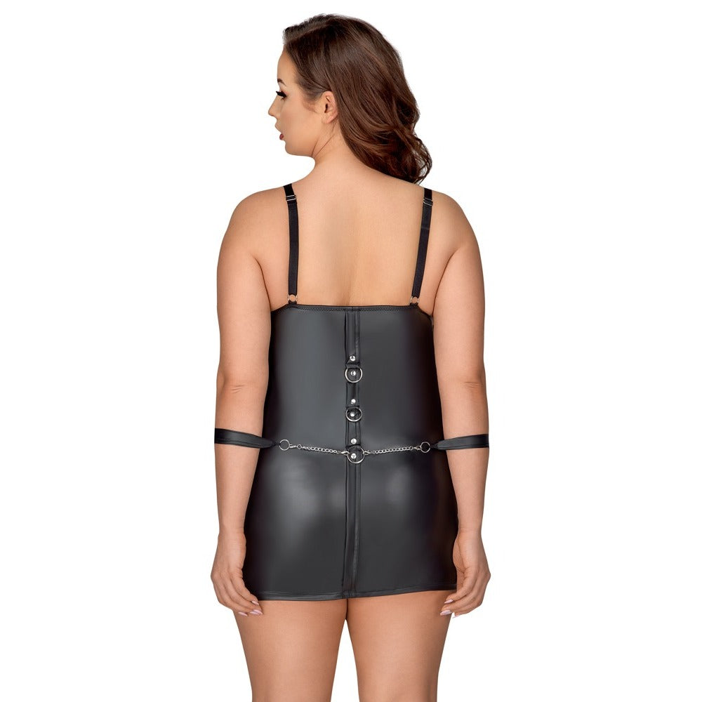 Cottelli Curves Bondage Plus (Matte Black) – Luxury Bondage Dress with Handcuffs > Clothes > Plus Size Lingerie