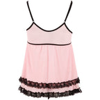 Cottelli Babydoll and Thong (Pink) – Feminine Lingerie Set > Clothes > Babydolls