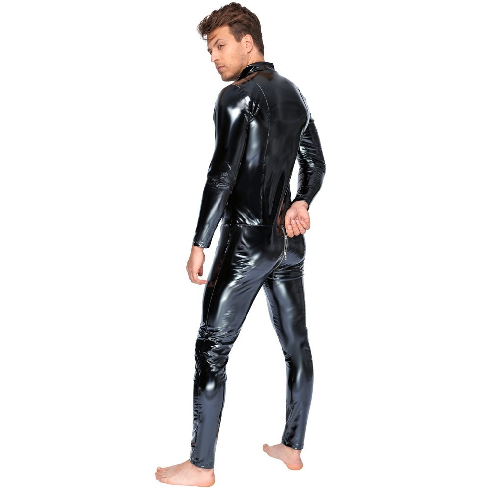Black Level Vinyl Jumpsuit With Zip Black > Latex > Male