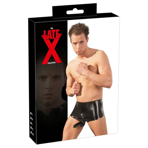 LateX Boxers With Penis Sleeve Black > Latex > Male