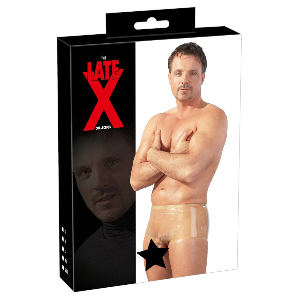 Latex Boxers With Penis Sleeve (Black) – High Gloss Men's Underwear > Sex Toys For Men > Penis Sleeves