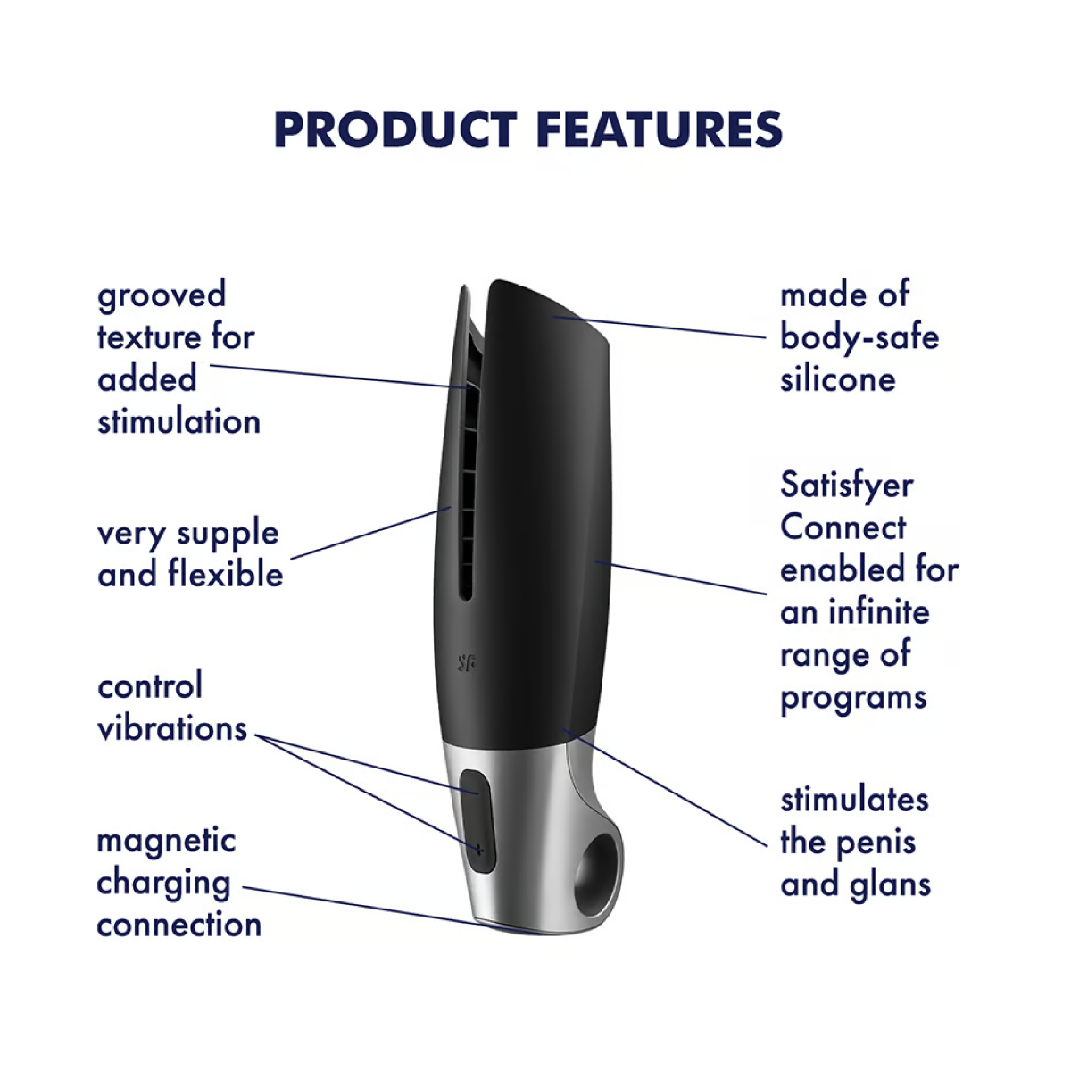 Satisfyer Power Masturbator – Male Stimulation Device > Sex Toys For Men > Masturbators > Vibrating