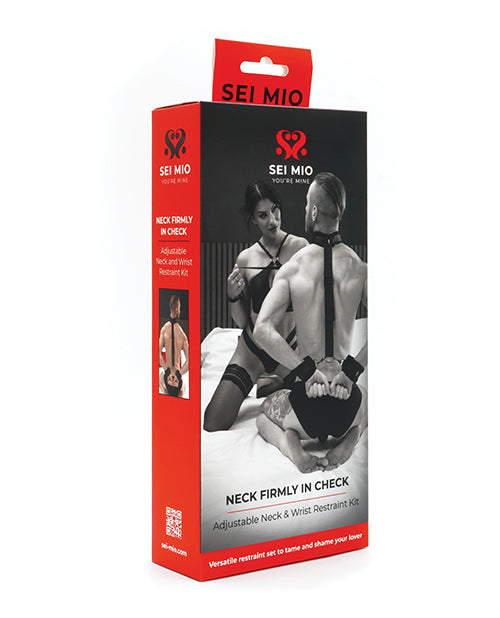 Sei Mio Neck Firmly In Check Adjustable Neck and Wrist Restraint Kit – Bondage Restraint Set > Bondage Gear > Restraints