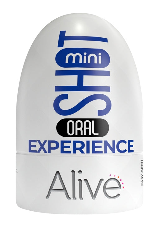 Alive Mini Shot Masturbator Mouth Realistic Oral Experience Compact White Strokers - Manual
