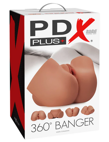 Pipedream PDX Plus 360 Degree Banger – Soft Lifelike Material Masturbator Tan > Sex Toys For Men > Assbators