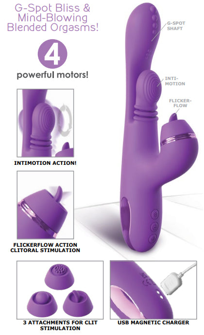 Fantasy For Her IntiMotion Pulse Pro 24 cm Swirling and Flicking Rabbit Vibrator > Vibrators > Ladies > Rabbit Multi