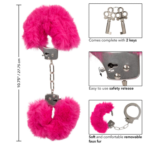 Ultra Fluffy Pink Furry Handcuffs – Plush Couples Bondage Gear > Bondage Gear > Handcuffs