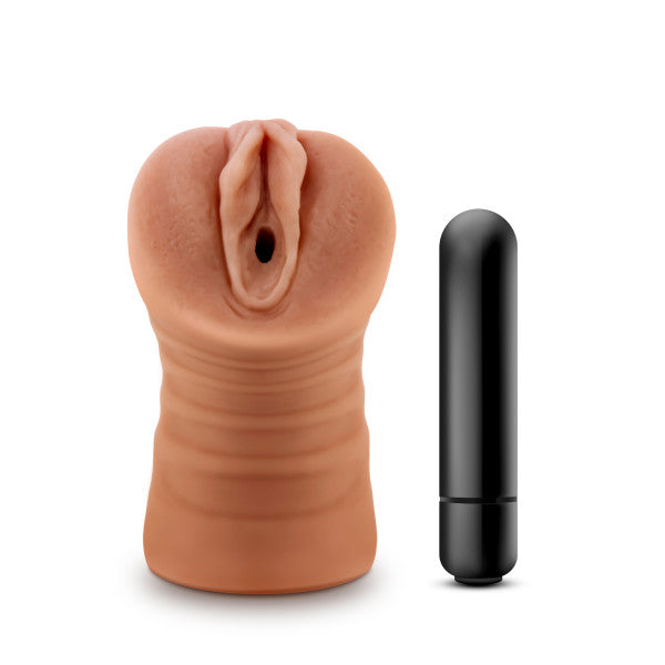 M for Men Julieta Mocha Vibrating Realistic Male Stroker Toy > Sex Toys For Men > Masturbators > Vibrating