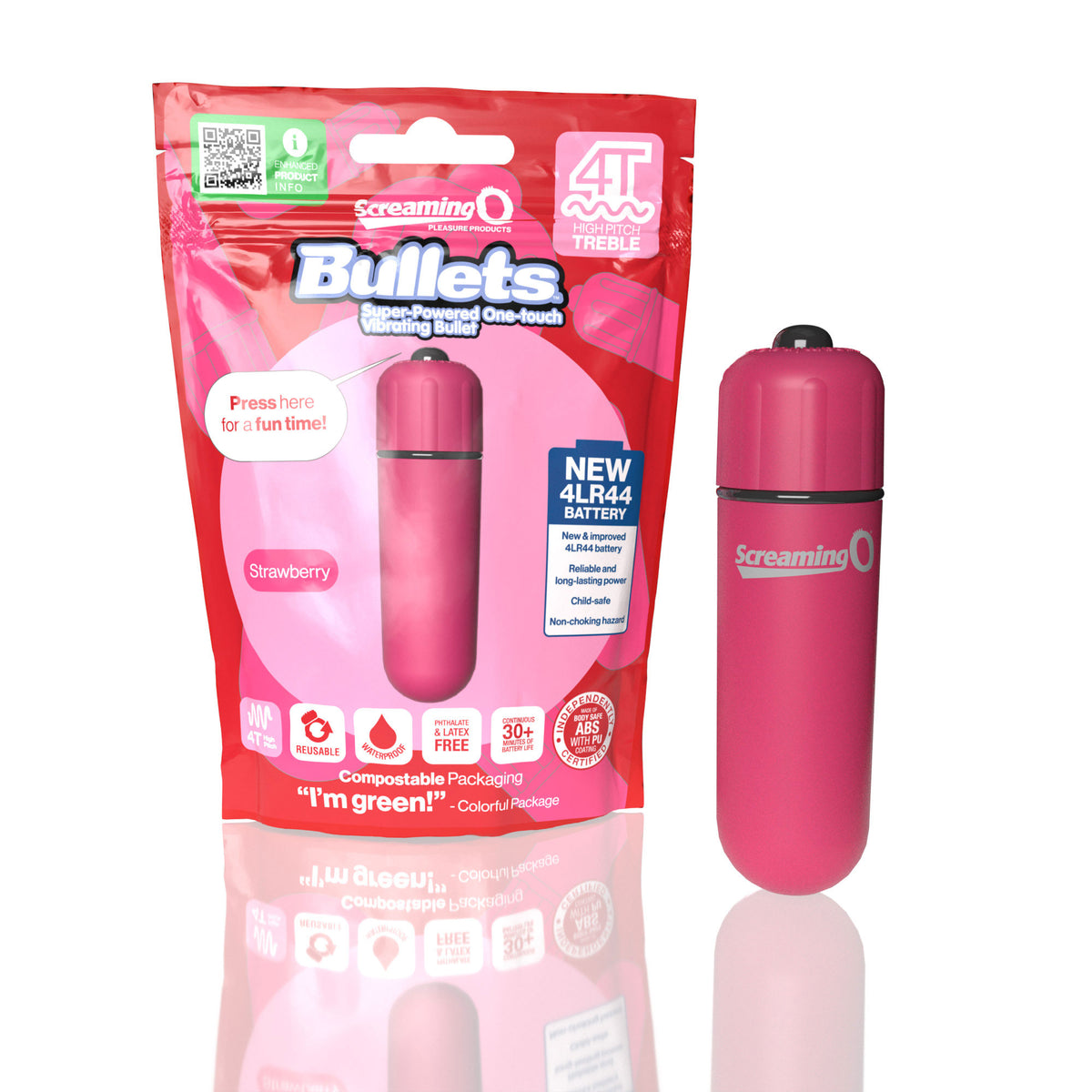 Screaming O Bullets 4T High Pitch Treble – Waterproof Compact Vibrator Pink > Vibrators > Mini Vibrators
