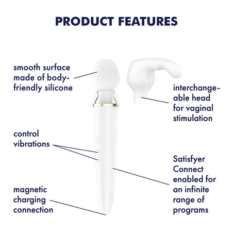 Satisfyer Double Wander Bluetooth and App > Sex Toys For Ladies > Wand Massagers and Attachments