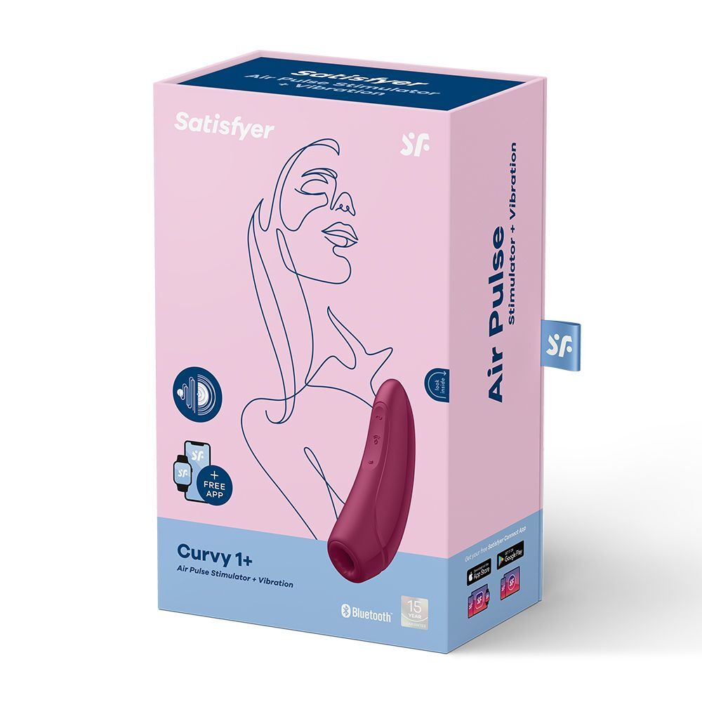 Satisfyer Curvy 1 Plus App Enabled Rose Red Stimulator AIR PULSATION