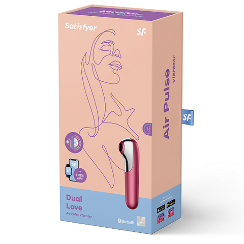 Satisfyer App Enabled Dual Love Clitoral Massager Red Default Title AIR PULSATION