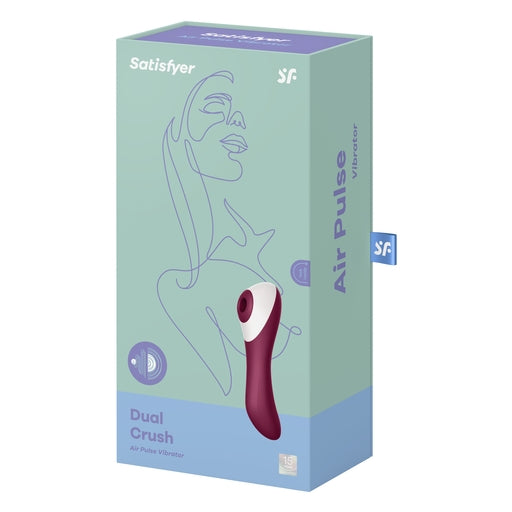 Satisfyer Dual Crush Air Pulse Stimulator with Vibration – Rechargeable Silicone Vibrator Red > Sex Toys For Ladies > Air Pulsation