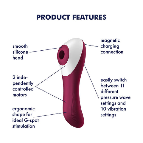 Satisfyer Dual Crush Air Pulse Stimulator with Vibration – Rechargeable Silicone Vibrator > Sex Toys For Ladies > Air Pulsation