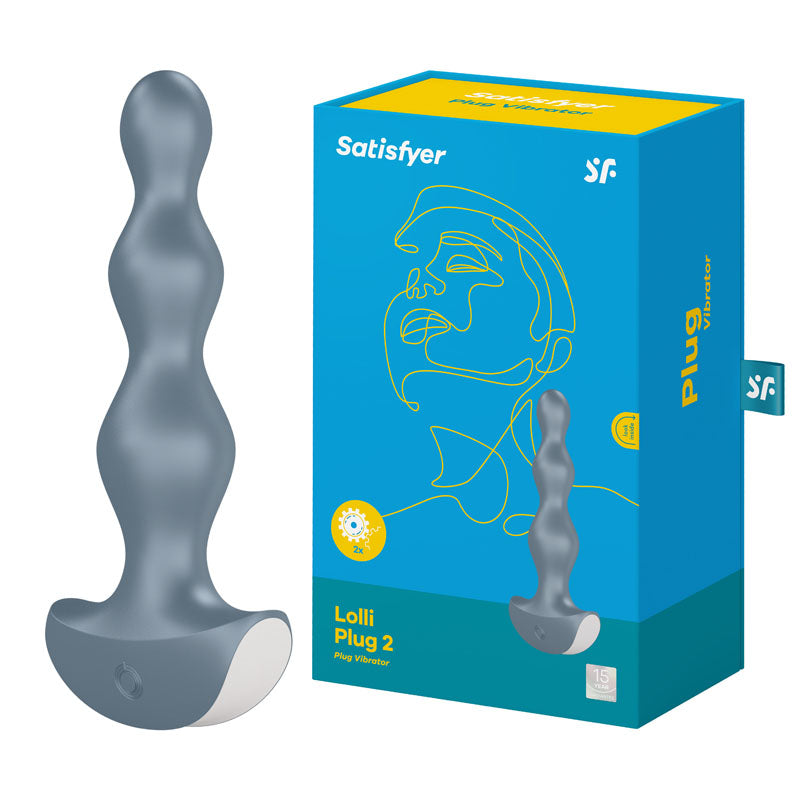 Satisfyer Lolli-Plug 2 – Vibrating Anal Beads with Three Progressive Beads and Dual Motors Grey > Anal Range > Anal Beads Main image