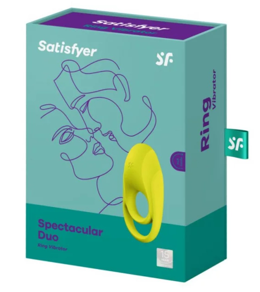 Satisfyer Spectacular Duo Light Rechargeable Dual-Loop Vibrating Cock and Balls Ring Green > Cock Ring > Vibrating