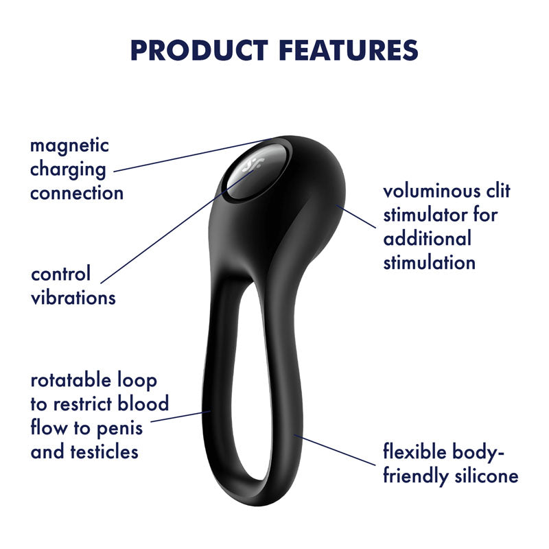 Satisfyer Majestic Duo – USB Rechargeable Silicone Vibrating Cock Ring > Cock Ring > Vibrating