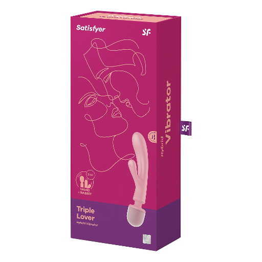 Satisfyer Triple Lover Waterproof Rechargeable Couples Vibrator Pink > Vibrators > Ladies > Rabbit Multi